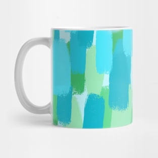 Blue and Green Brush Stroke Pattern Abstract Mug